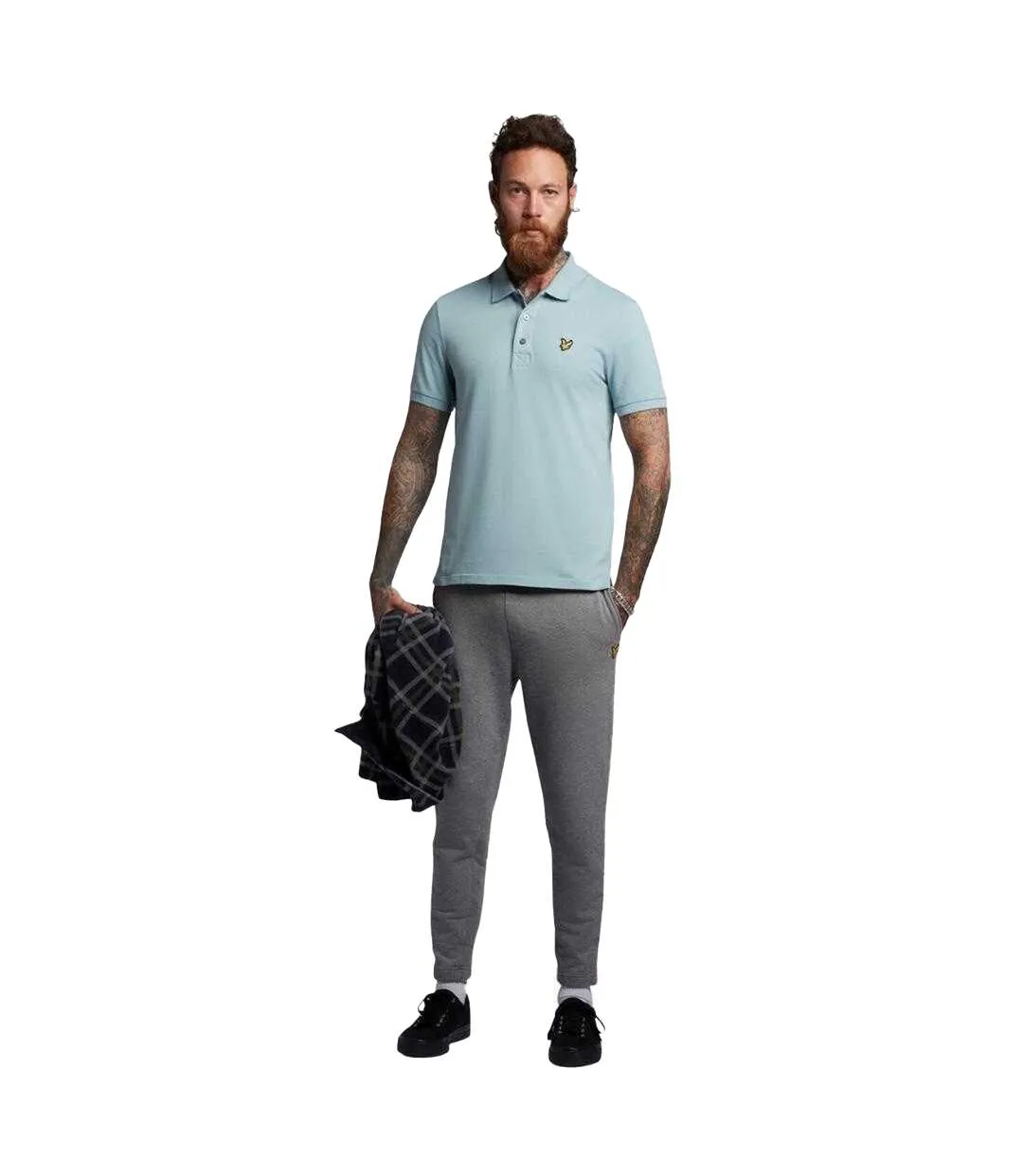 Mens Chest Logo Branded Polo Shirt Blue Lyle & Scott-4