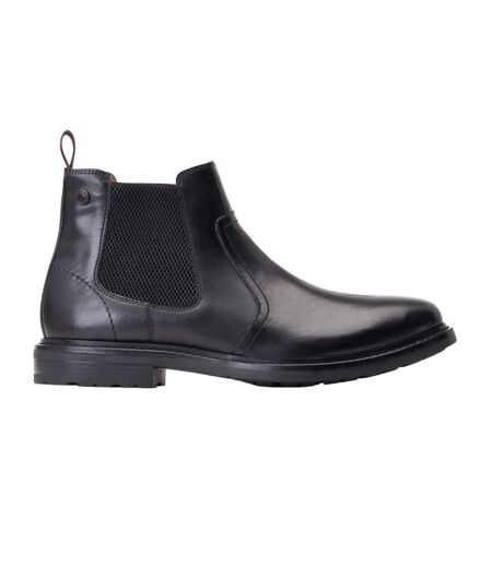 Mens Bloom Leather Chelsea Boots Black Base London