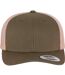 Casquette Trucker Vert Kaki Foncé Marron Flexfit-1