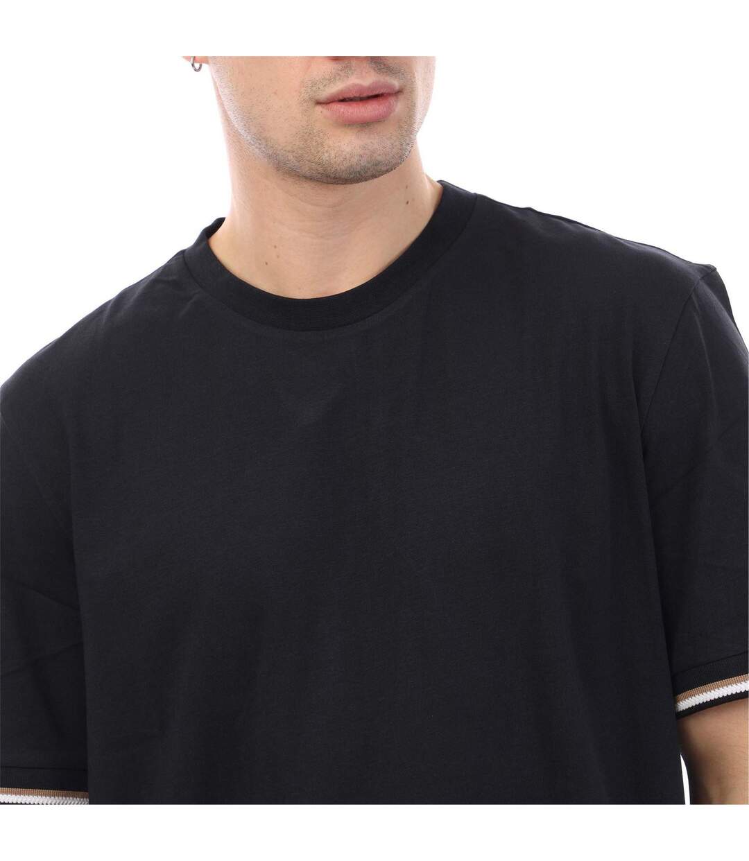 T-shirt Motif/style Signature Homme Bleu Foncé Boss-4