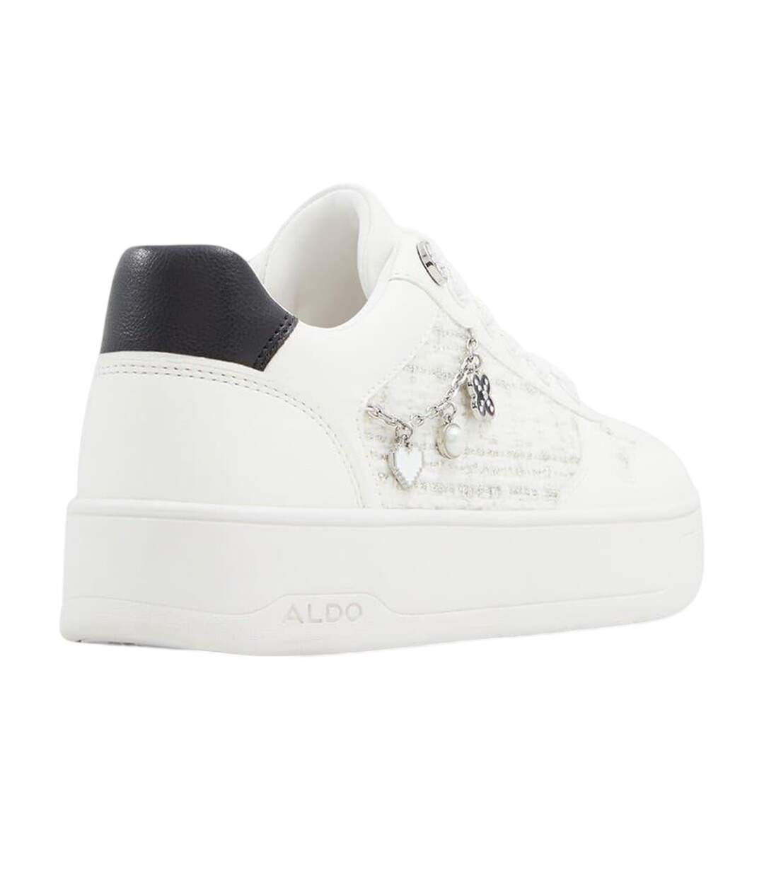 Womens/ladies Marisette Platform Trainers White Black Aldo-2