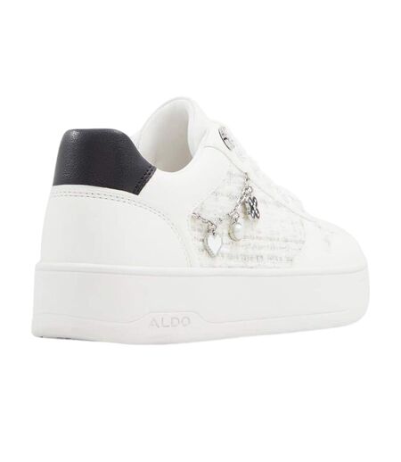 Womens/ladies Marisette Platform Trainers White Black Aldo
