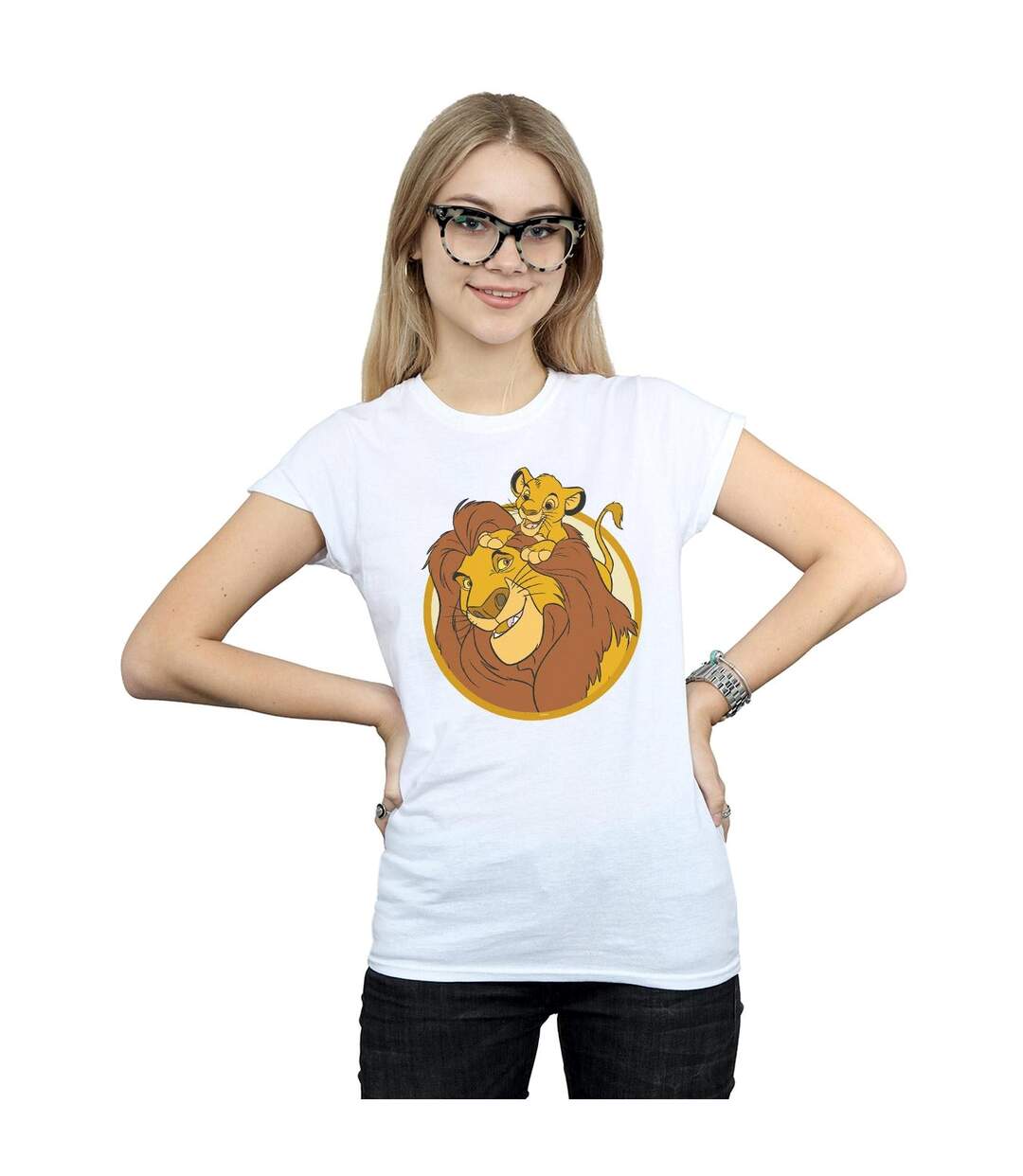 Disney T-shirt en coton Le Roi Lion Mufasa et Simba - Femme/Ladies (Blanc) - UTBI25068-2