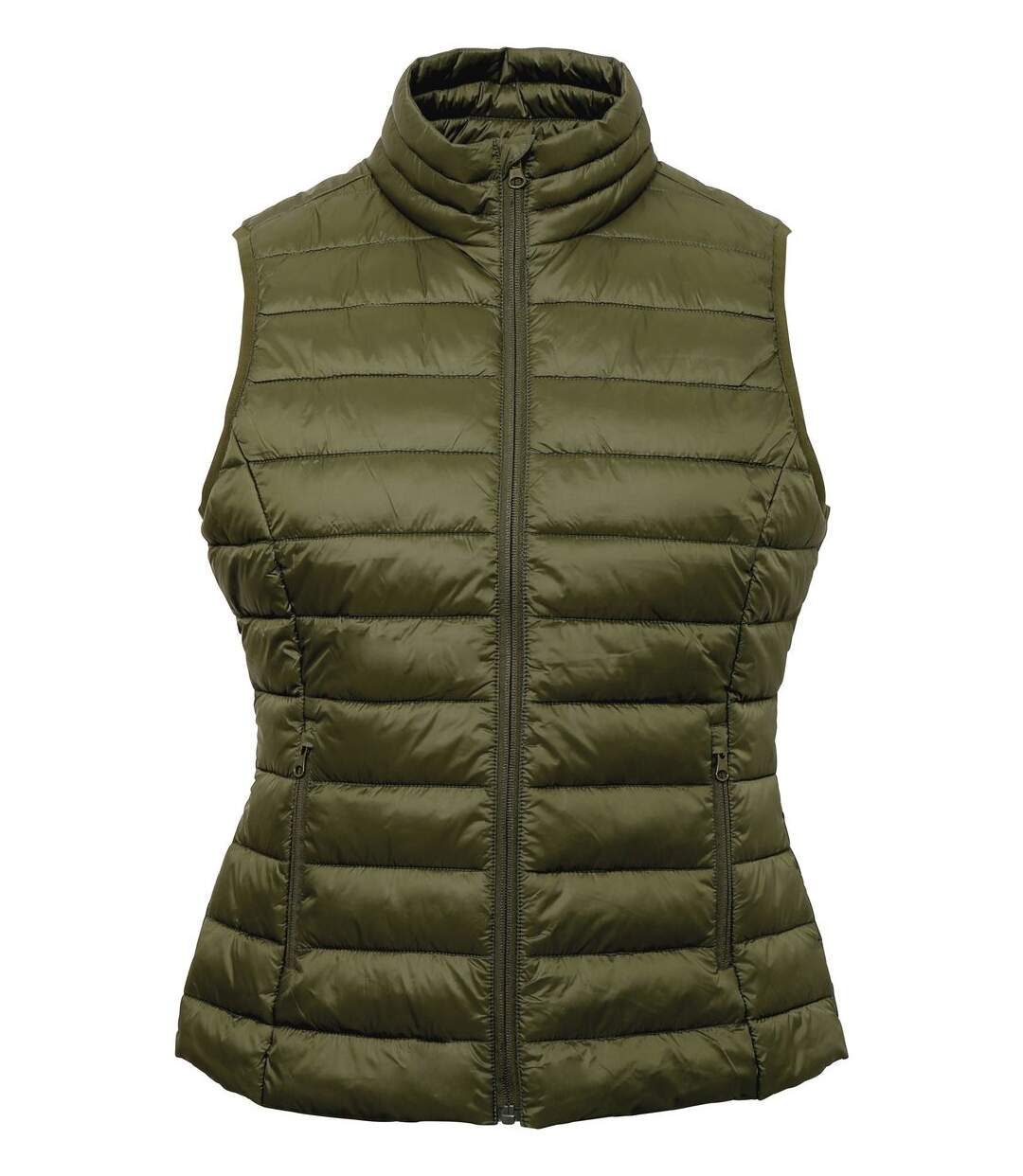 Gilet doudoune rembourré sans manches - femme - TS31F - vert olive