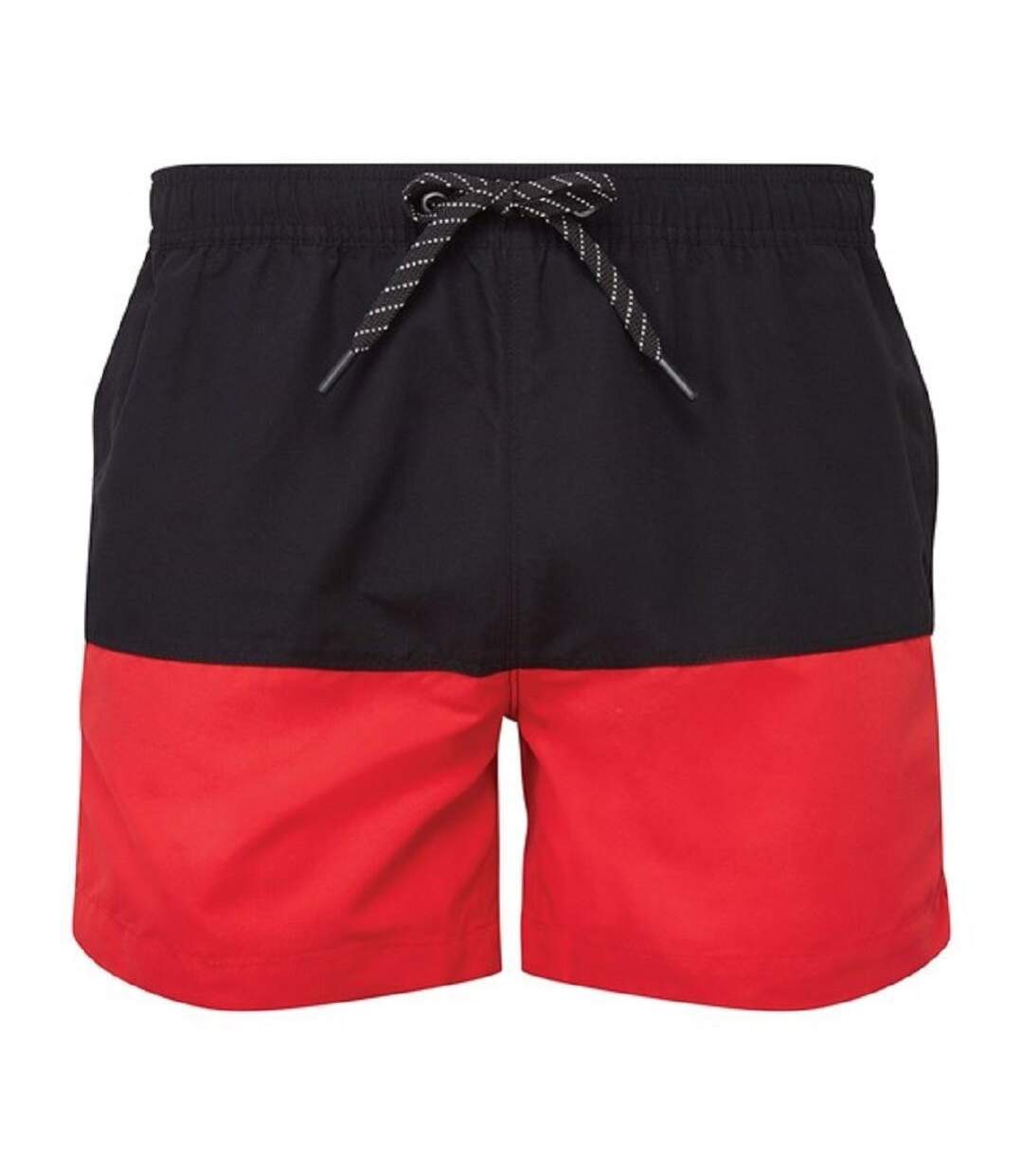 short de bain pour homme - AQ056 - noir et rouge-1