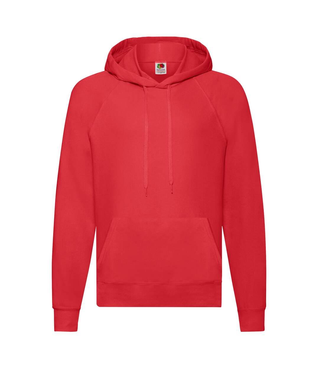 Unisex adult lightweight hooded sweatshirt red Fruit of the Loom-1