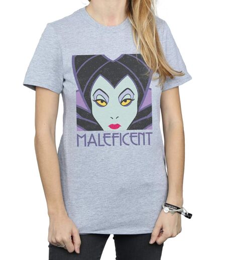 Disney - T-shirt MALEFICENT CROPPED HEAD - Femme (Gris chiné) - UTBI16688