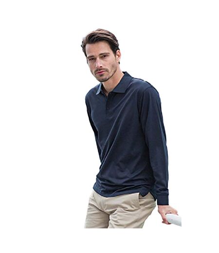 Polo À Manches Longues Hommes Bleu Marine Henbury