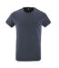 SOLS Mens Regent Slim Fit Short Sleeve T-Shirt (Heather Denim)
