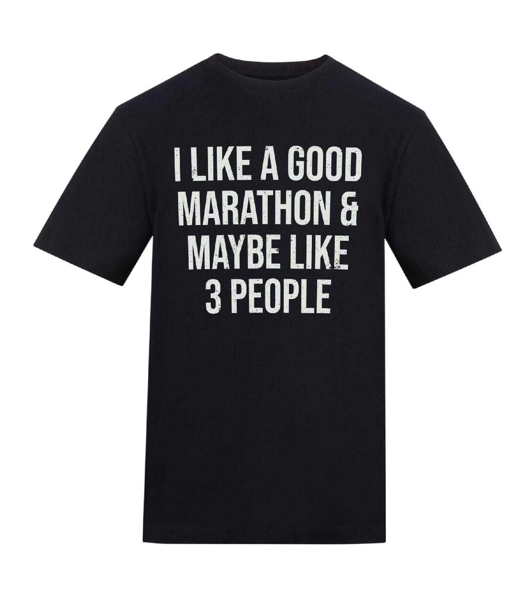 Mens I Like A Good Marathon T-shirt Black AWD-1