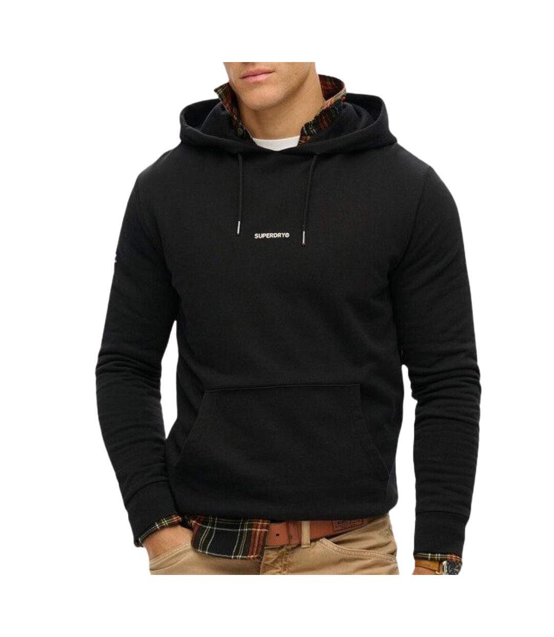 Sweat à capuche noir homme superdry plain hood - xxl-2