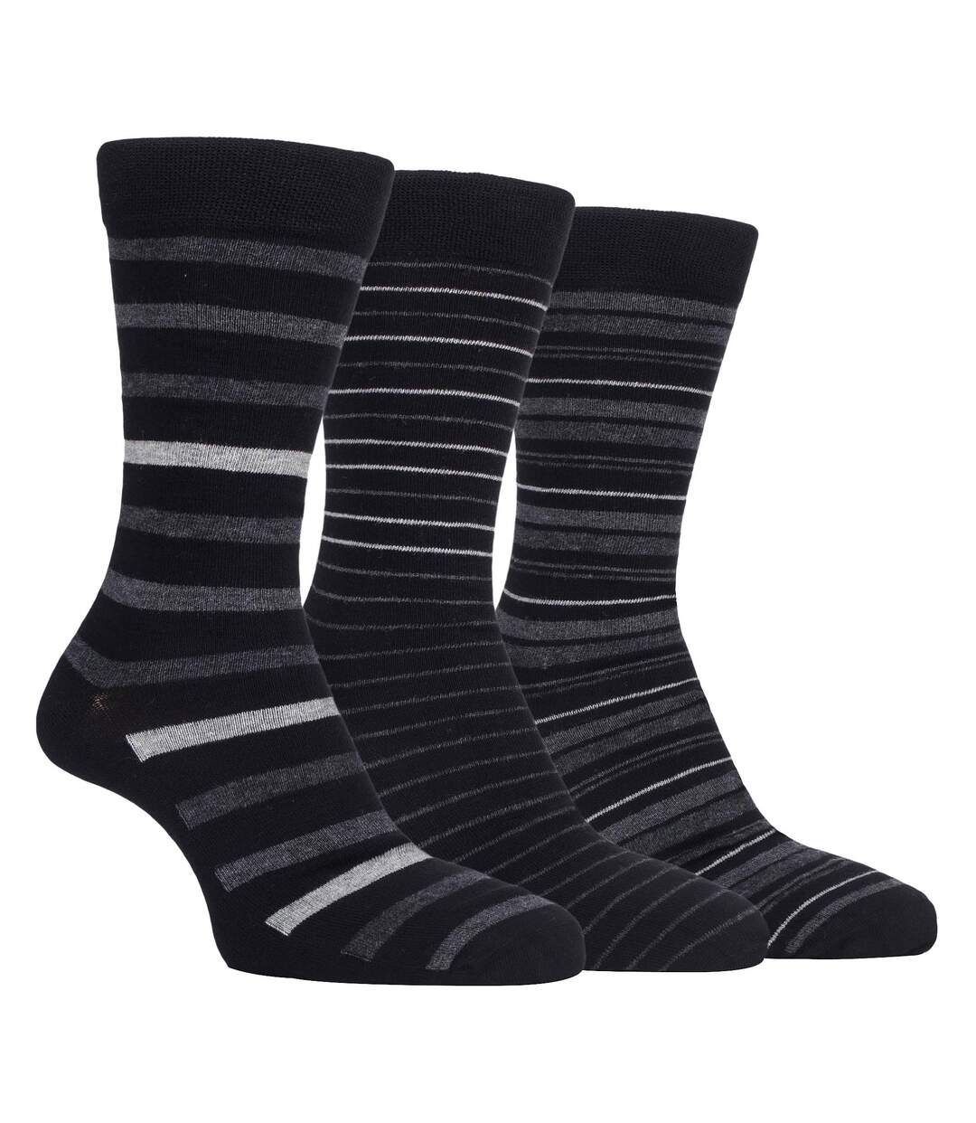 3 Pack Mens Striped Bamboo Dress Socks Soft Breathable Socks-1