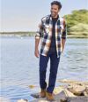 Regular Stretch-Jeans in Dunkelblau Atlas For Men