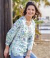 Krepp-Bluse mit Frühlings-Motiv Atlas For Men