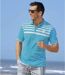 Pack of 2 Men's Miami Pacific Polo Shirts - White Turquoise