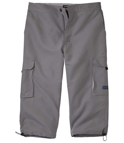 Men's Grey Cropped Cargo Trousers