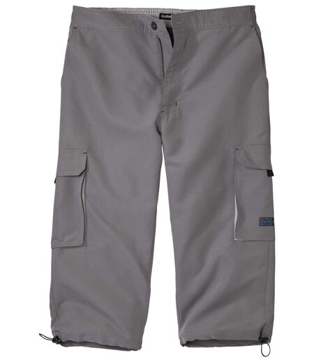 Men's Grey Cropped Cargo Trousers