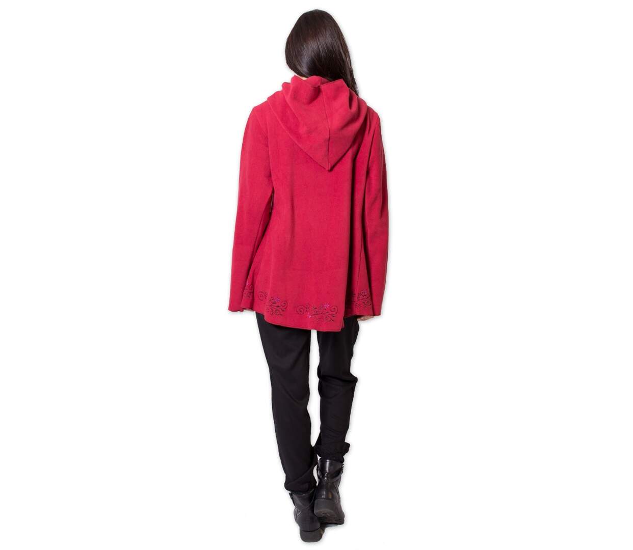 Veste polaire brodée COLUMBIA rouge Coton Du Monde-4