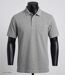 CHALLENGER RUSTICO1 : Polo manches courtes gris chiné en maille piquée 100% coton et détails chambray-3