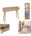Console Bali à 2 tiroirs effet cannage - Beige-3