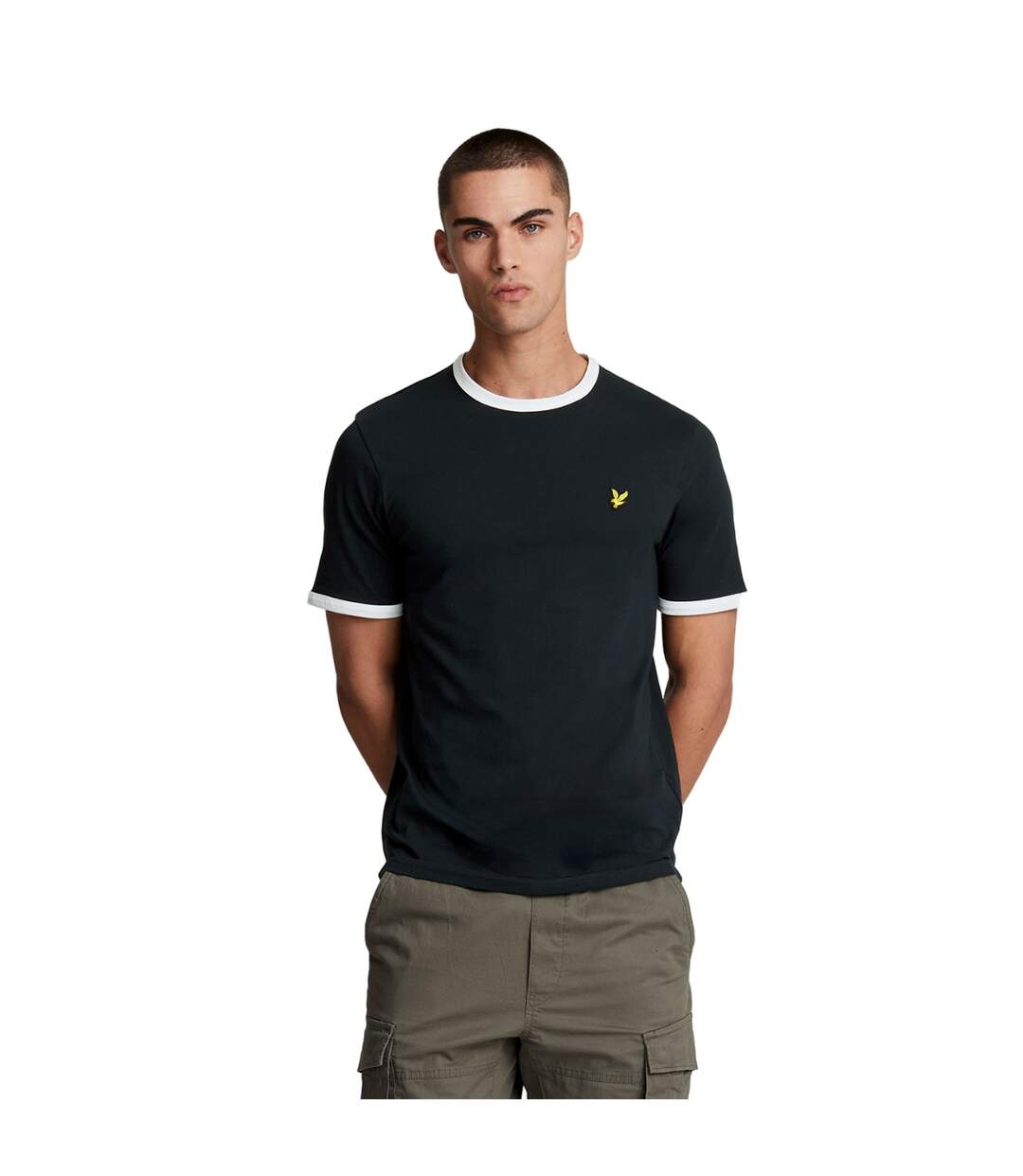 T-shirt ringer pour hommes marine foncée/blanc Lyle & Scott-1