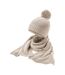 Ensemble Écharpe Et Bonnet Taille Unique Blanc Cassé Tacheté Beechfield-2