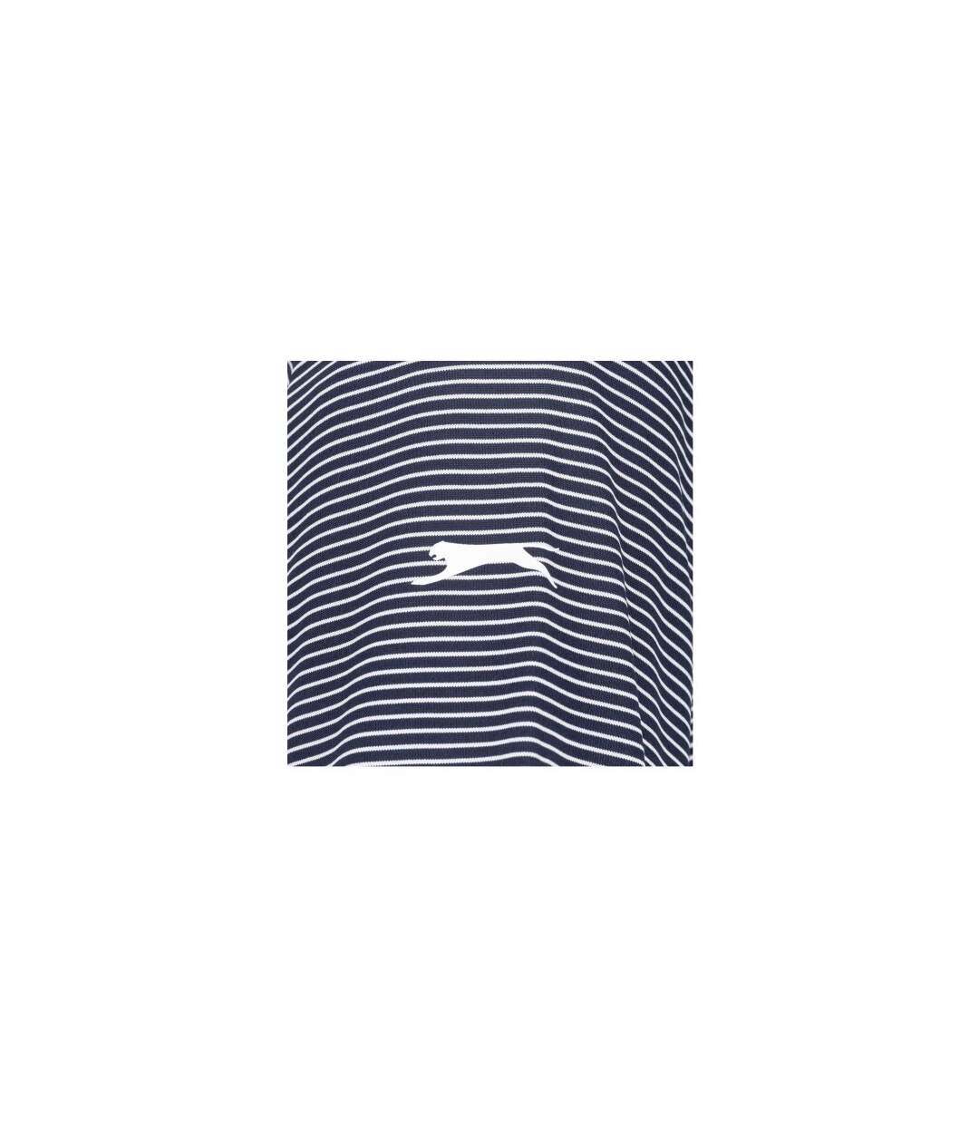 Polo Golf Motif/style Micro-rayures Homme Bleu Marine Slazenger-4