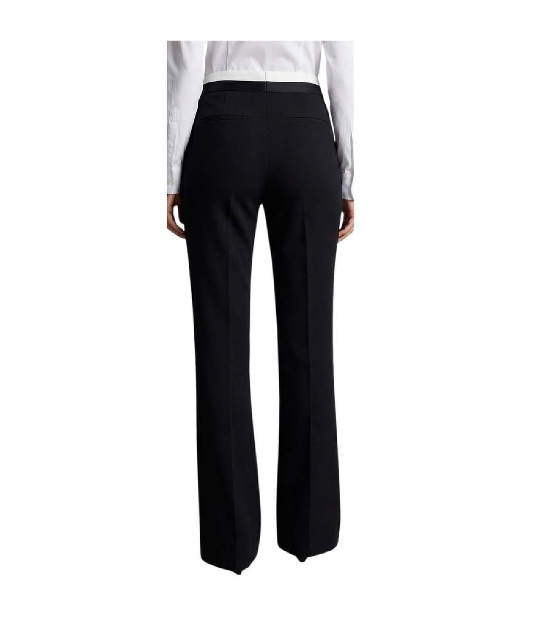 Pantalon De Smoking Motif/style Évasé Femme Noir Off White-3