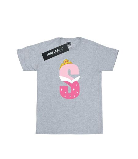 Disney Womens/Ladies Alphabet S Is For Sleeping Beauty Cotton Boyfriend T-Shirt (Gris sportif) - UTBI42685