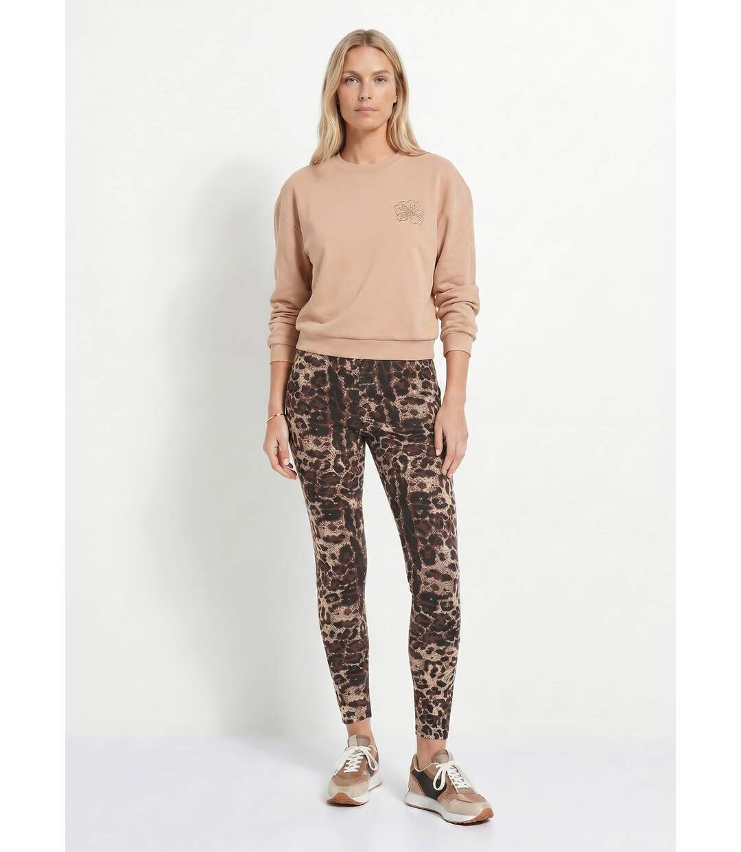 Legging taille élastiquée jacquard peau de bête-3