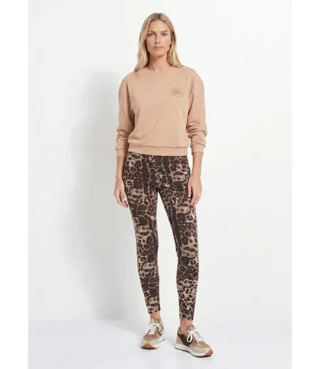 Legging taille élastiquée jacquard peau de bête