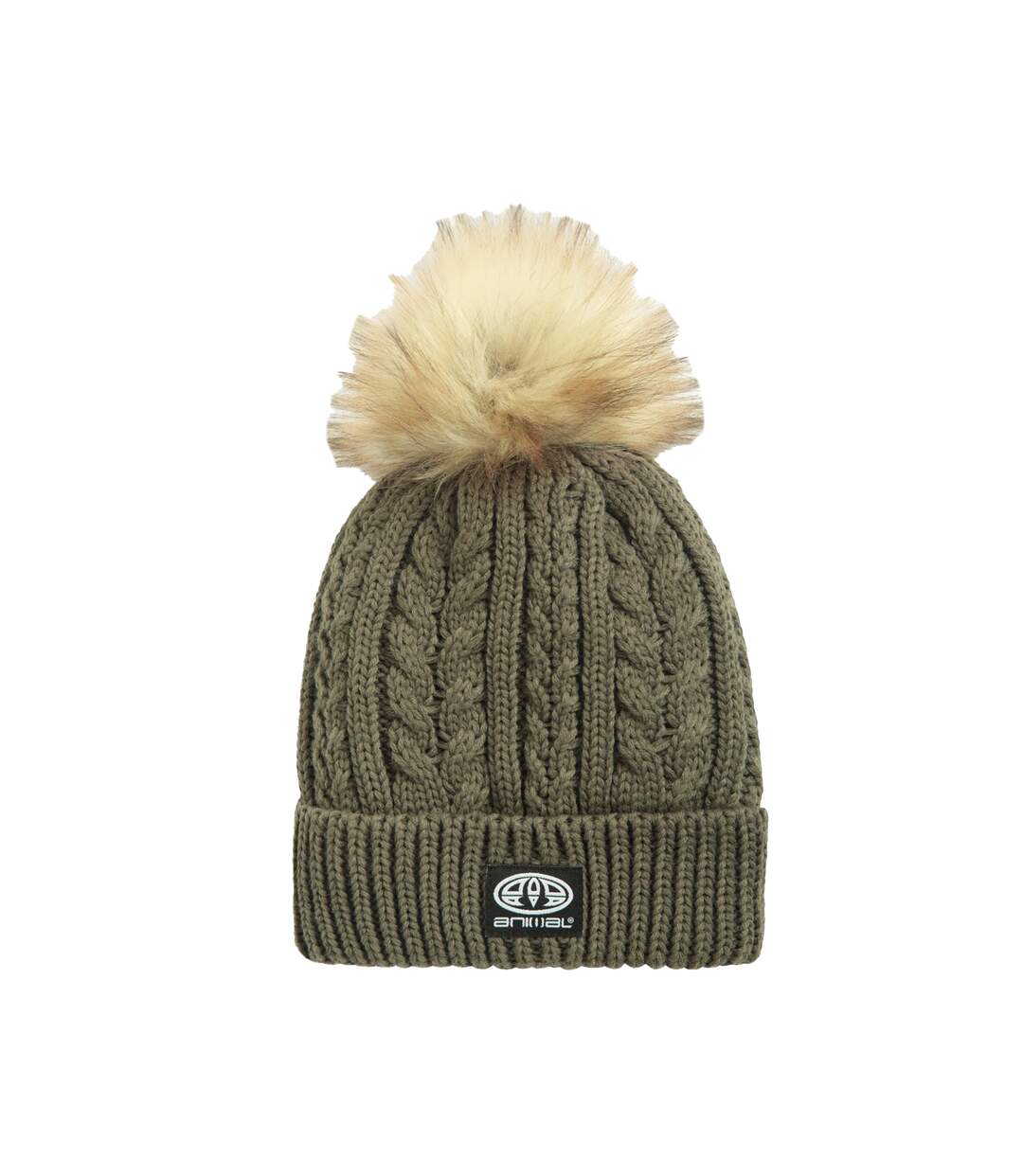 Bonnet d´hiver becky femme kaki clair Animal-1