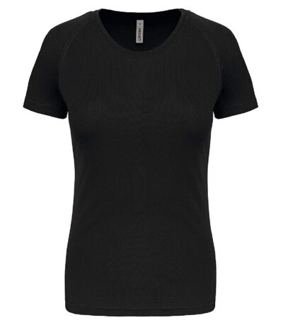 T-shirt manches courtes col V - K381 - noir - femme