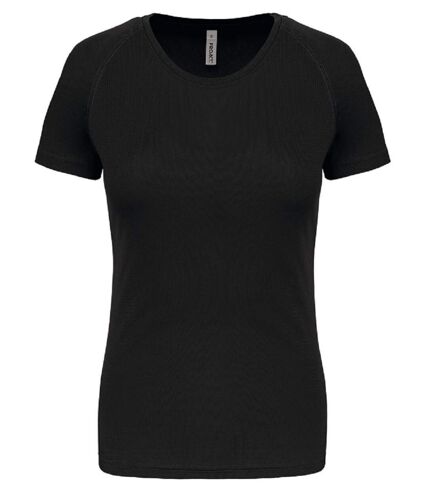 T-shirt manches courtes col V - K381 - noir - femme