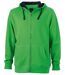 Veste zippée à capuche homme - JN963 - vert lime