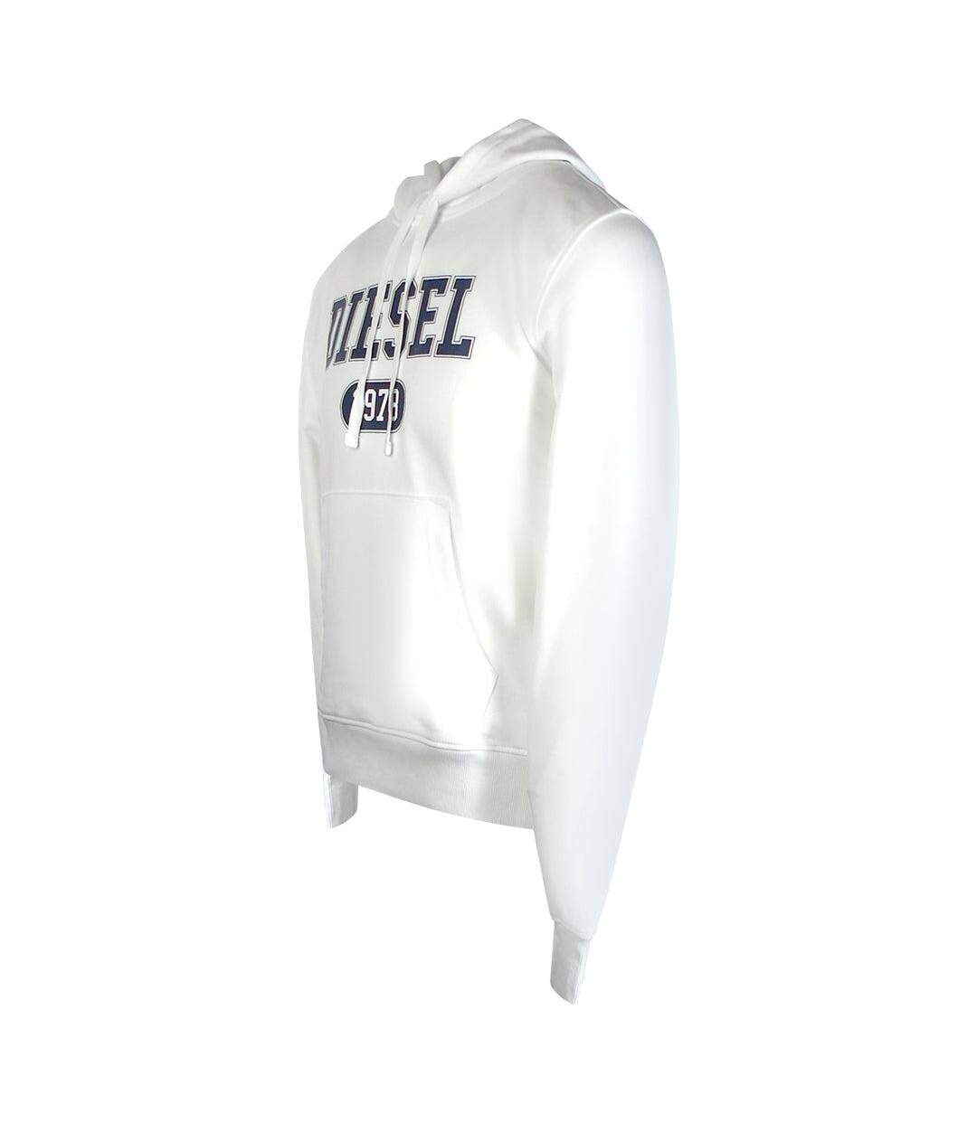 Sweat À Capuche Motif Vif Homme Blanc Diesel-3