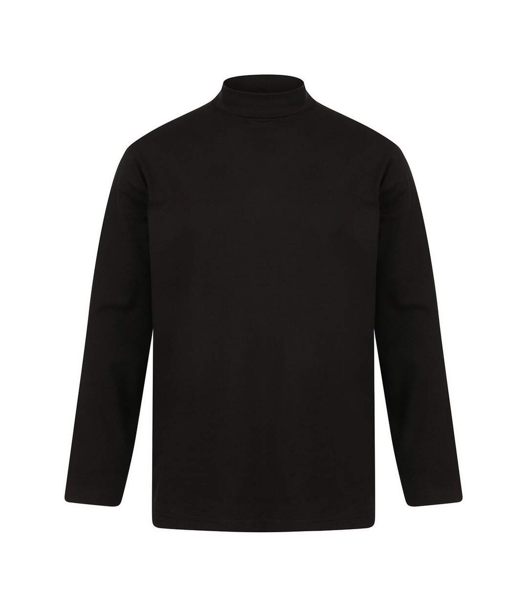 Mens roll neck long-sleeved top black Henbury