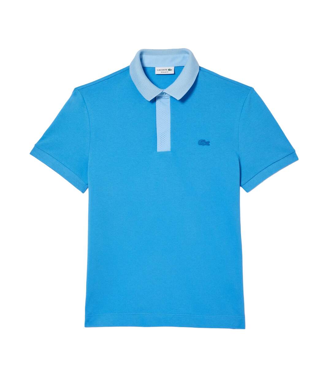 Mens Smart Paris Mini Pique Polo Shirt Blue Lacoste-1