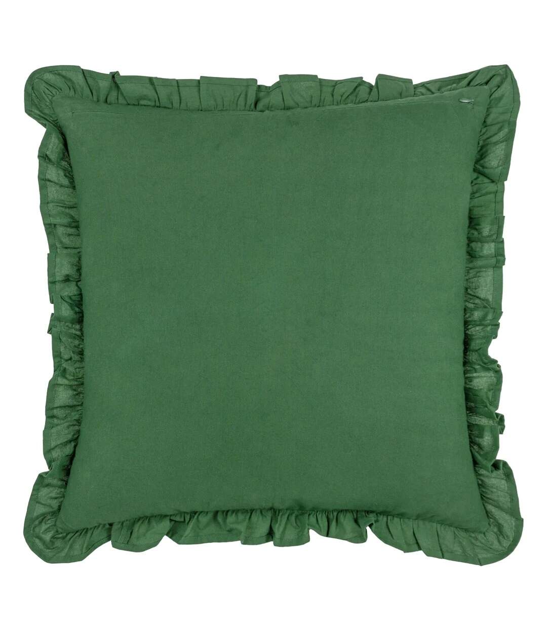 Kirkton pleated floral cushion cover 50cm x 50cm bottle green Paoletti-2