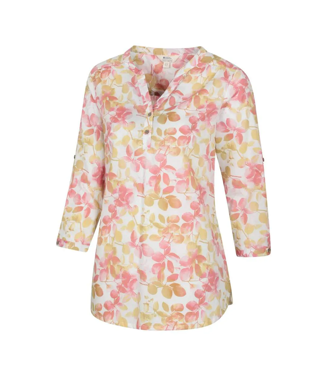 Blouse Manches ¾ Motif/style Imprimé Feuille Petra Femme Corail Imprimé Mountain Warehouse-3