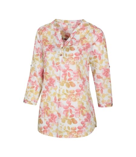 Blouse Manches ¾ Motif/style Imprimé Feuille Petra Femme Corail Imprimé Mountain Warehouse