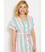 Robe courte boutonnée col V coton rayé-3