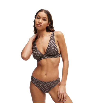 Bas De Maillot De Bain Style Monogramme Femme Marron Boss