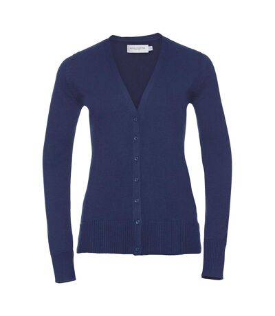 Russell Collection Womens/Ladies Knitted V Neck Cardigan (Denim Marl) - UTRW9596