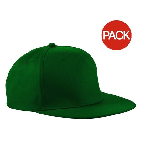 Lot de 2  casquettes rétro adulte vert bouteille Beechfield