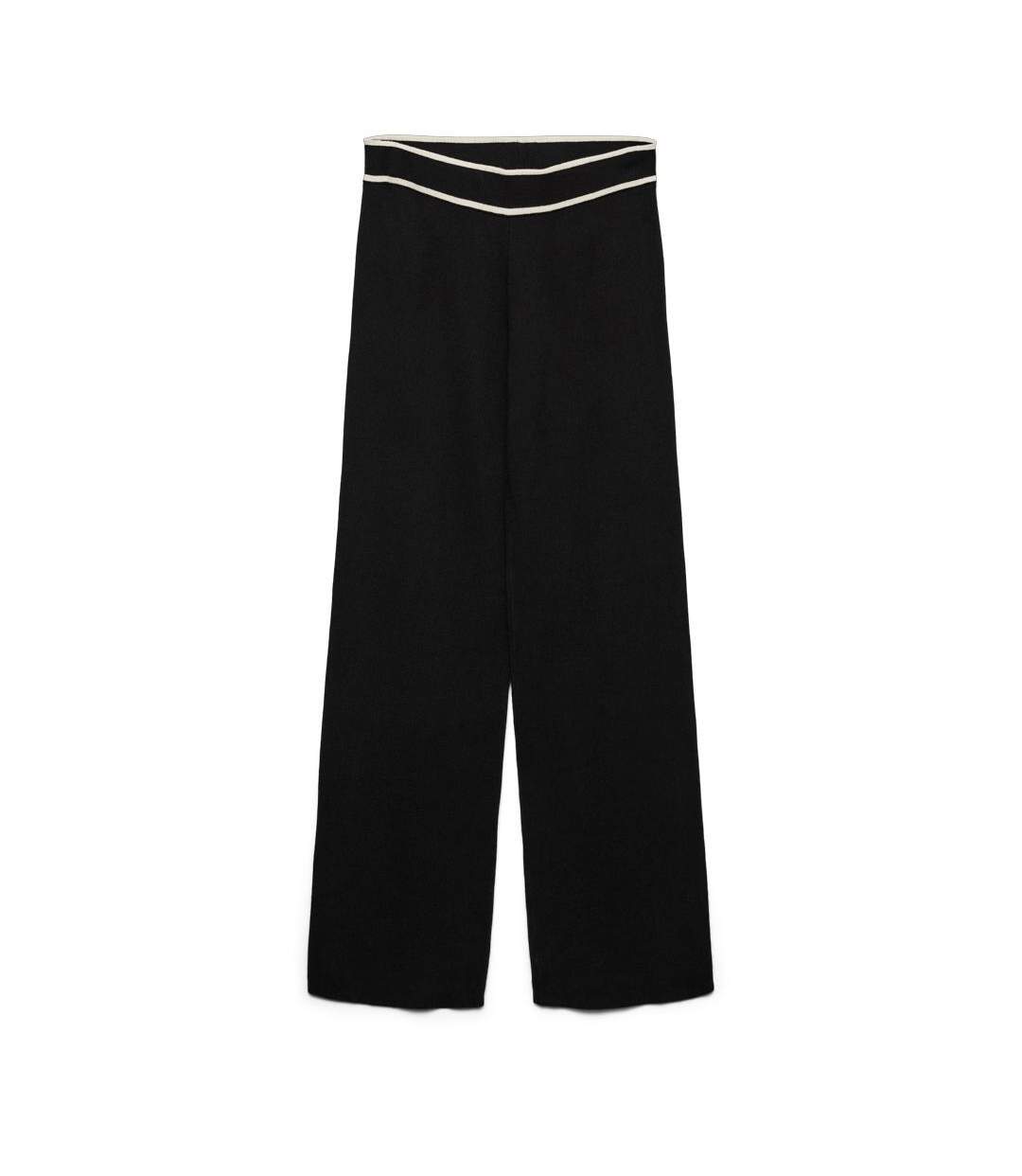 Pantalon fluide noir femme vero moda contrast-1