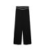 Pantalon fluide noir femme vero moda contrast-1