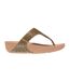 Womens/ladies Lulu Glitterball Toe Post Wedge Sandals Gold Fit Flop-1
