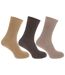 Mens Casual Non Elastic Bamboo Viscose Socks (Pack Of 3) (Cream/Beige/Brown) - UTMB376