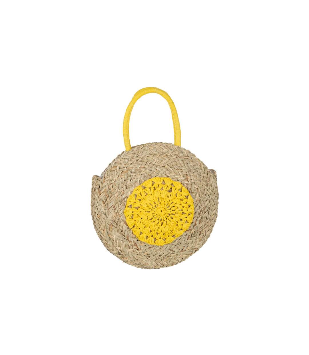 Sac de Plage Fleur 40cm Naturel & Jaune